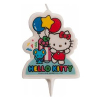Sviečka na tortu Hello Kitty 7 cm s myškou a balónikmi - Dekora