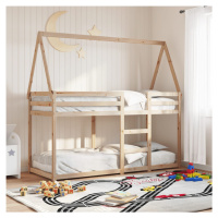 vidaXL Poschodová posteľ so strieškou 75x190 cm borovicový masív