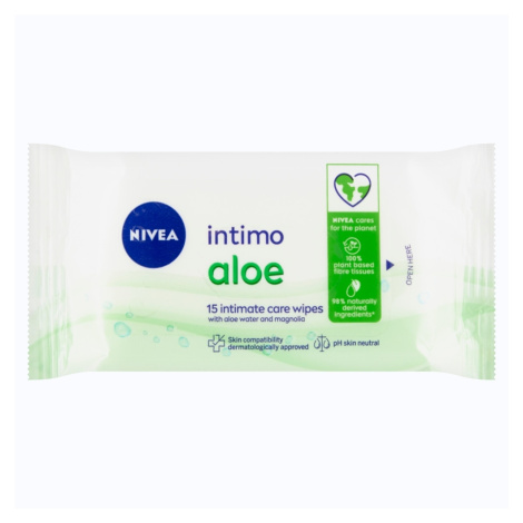 NIVEA Intimo Aloe obrúsky na intímnu hygienu 15 kusov