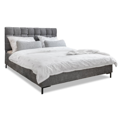 Sivá čalúnená dvojlôžková posteľ s roštom 160x200 cm Eve – Miuform