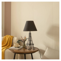 Lindby Croia stolová lampa drôtený rám čierna