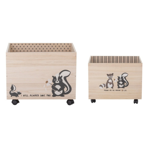 Drevené detské úložné boxy v súprave 2 ks Nonni - Bloomingville Mini
