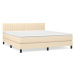 vidaXL Posteľný rám boxspring s matracom krémový 180x200 cm látka