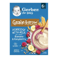 GERBER Kaša mliečna pšenično-ovsená banán a malina 200 g, 6+