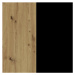 Komoda Magiso (4x zásuvka, 2x dvierka, dub artisan, čierna)