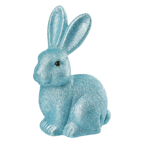 EASTER Veľkonočný trblietavý zajačik 22 cm - modrá