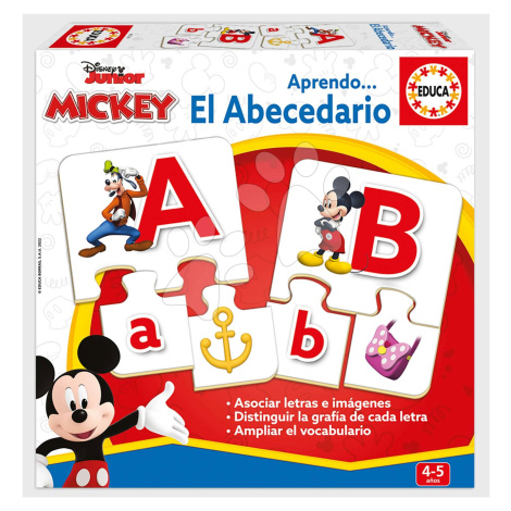 Náučná hra Učíme sa Písmenká abecedy Mickey & Friends Educa 81 dielikov od 4 rokov