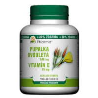 BIO PHARMA Pupalka dvojročná 500 mg + vitamín E 50 mg 100 + 30 kapsúl