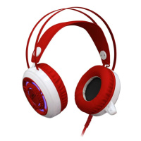 Redragon SAPPHIRE, herné slúchadlá s mikrofónom, s reguláciou hlasitosti, bielo-červená, 2x 3.5 