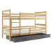 Expedo Poschodová posteľ RAFAL 2 + úložný priestor + matrac + rošt ZADARMO, 80x190 cm, borovica,