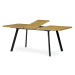 AUTRONIC HT-780 OAK Jedálenský stôl 140+40x85x75 cm, doska melamín, 3D dekor divoký dub, kovové 