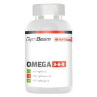 GYMBEAM Omega 3-6-9, bez príchute, 60 kapsúl