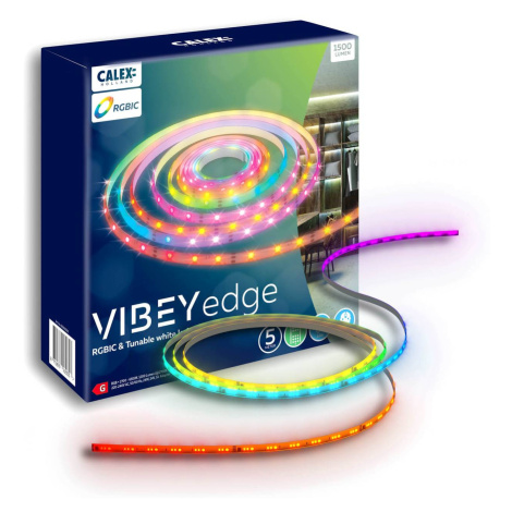 Calex LED pásik Vibey, dĺžka 5 m, zástrčka, diaľkové ovládanie, RGB, CCT