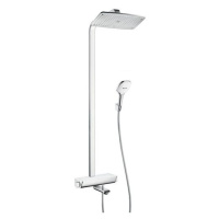 Sprchový systém Hansgrohe Raindance E na stěnu s vaňovým termostatom biela/chróm 27113400