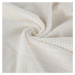 Bavlnený krémový uterák ROSITA s ryžovou štruktúrou a žakárovou bordúrou s geometrickým vzorom R