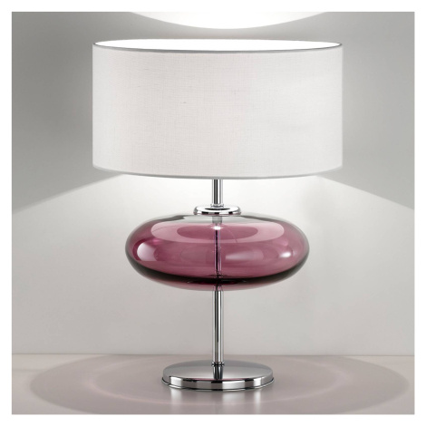Stolná lampa Show Elisse 62cm prvok zo skla ružový Ailati