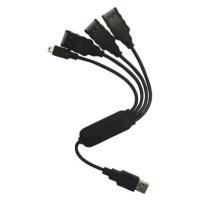 PremiumCord USB 2.0 Hub 4-portový kábel čierny