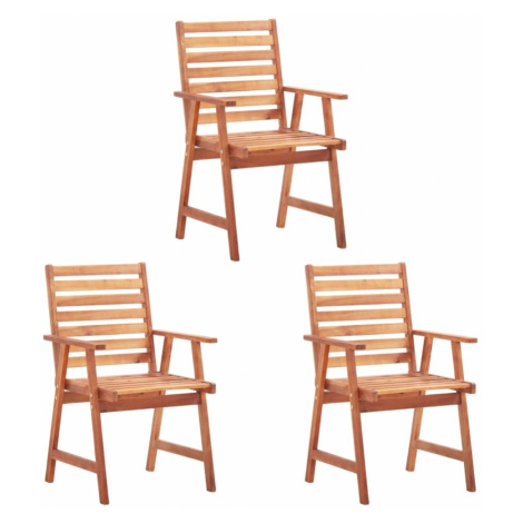 Záhradná jedálenská stolička 3 ks akáciové drevo Dekorhome,Záhradná jedálenská stolička 3 ks aká vidaXL