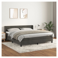 vidaXL Posteľný rám boxspring s matracom tmavosivý 180x200 cm zamat