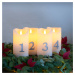 LED sviečka Sara Advent 4ks výška 12,5cm biela/strieborná
