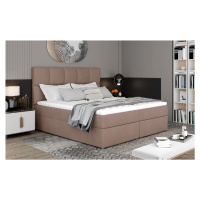 NABBI Grosio 165 čalúnená manželská posteľ s úložným priestorom hnedá