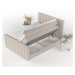 Béžová boxspring posteľ s úložným priestorom 140x200 cm Ruby – Maison de Rêve