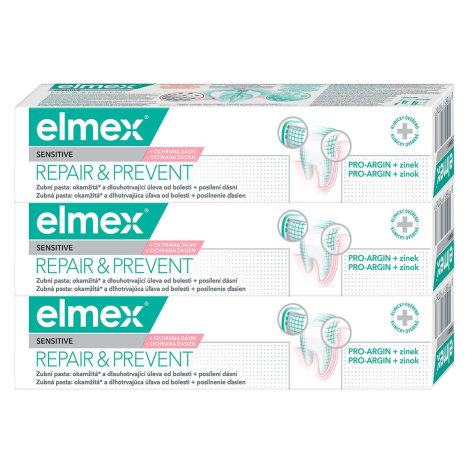 ELMEX Sensitive Professional Repair & Prevent zubná pasta 3 x 75 ml