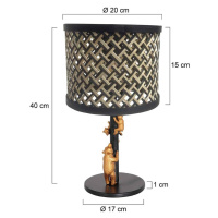 Stolná lampa Animaux 3713ZW, čierna/prírodná