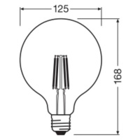 OSRAM LED žiarovka Globe G125 E27 7,2W Filament 4 000K