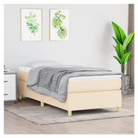 vidaXL Posteľný rám boxspring s matracom krémový 90x190 cm látka