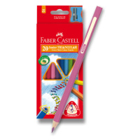 Farbičky Faber-Castell Junior Triangular - 20 farieb + orezávadlo