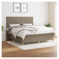 vidaXL Posteľný rám boxspring s matracom sivohned 180x200 cm látka