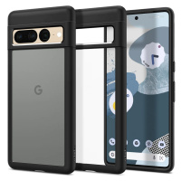 Google Pixel 7 Pro, plastový zadný kryt + silikónový rám, Spigen Ultra Hybrid, priehľadný/čierny