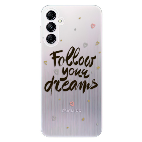Odolné silikónové puzdro iSaprio - Follow Your Dreams - black - Samsung Galaxy A14 / A14 5G