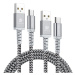 Nabíjací a dátový kábel USB, USB Type-C, 100 cm + 200 cm, 2000 mA, s ochranou proti zlomeniu, rý