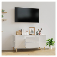 vidaXL TV skrinka lesklá biela 102x44,5x50 cm spracované drevo