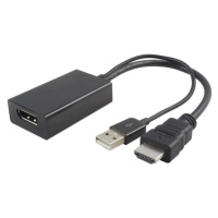 PremiumCord adaptér HDMI-DisplayPort M/F s napájaním z USB