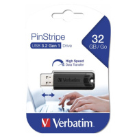 VERBATIM Flash Disk PinStripe USB 3.0, 32GB - čierny