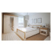 KONDELA Royal L1 160 manželská posteľ s roštom biela sosna nordická / dub divoký