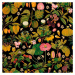 MINDTHEGAP Asian Fruits And Flowers Anthracite - tapeta