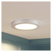 Prios LED stropné svietidlo Edwina, strieborné, 22,6 cm, stmievateľné