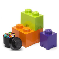 LEGO® Úložné boxy Multi-Pack 4 ks fialová, čierna, oranžová, zelená