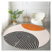 Oranžovo-krémový prateľný okrúhly koberec vhodný pre robotické vysávače ø 80 cm Comfort – Mila H
