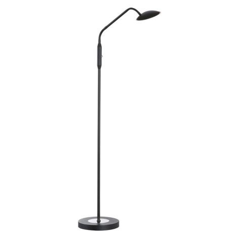 Čierna LED stmievateľná stojacia lampa so skleneným tienidlom (výška 135 cm) Tallri – Fischer &  FISCHER & HONSEL