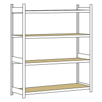 Regál s veľkým rozpätím, s drevotrieskovou doskou, výška 2500 mm SCHULTE