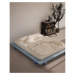 Svetlomodrá dvojlôžková posteľ z borovicového dreva s roštom 140x200 cm Japan – Karup Design