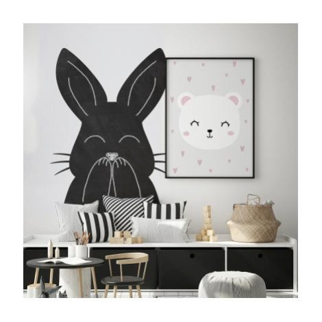 Tabuľová nálepka na stenu v podobe zajaca