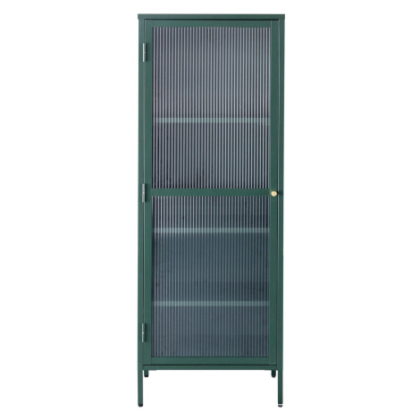 Dekoria Vitrína Xappa slim green, 58 x 40,5 x 160,5 cm