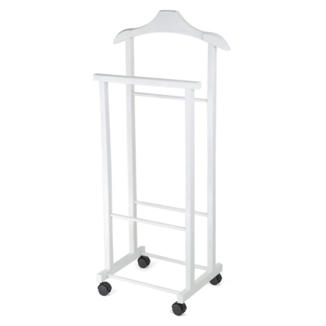 Compactor Hector 2 nemý sluha na šaty, dvojitý na kolieskach, biely lak