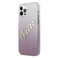 Plastové puzdro Guess na Apple iPhone 12/12 Pro GUHCP12MPCUGLSPI Vintage ružové